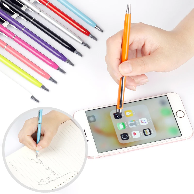 Ballpoint Pen Cute Creative Stationery Stylus Pen Retractable Touch Screen 13 Color Casing Blue Refill  School Supplie YZB11 Ballpoint Pen Cute Creative Stationery Stylus Pen Retractable Touch Screen 13 Color Casing Blue Refill  School Supplie YZB11