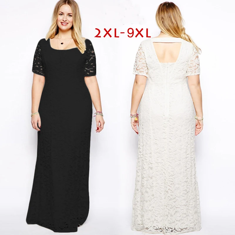 white lace maxi dress plus size