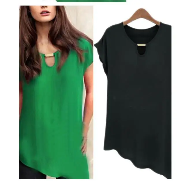 Women Solid Black Casual T-Shirts Hollow Out O-neck Slim Basic Tees Female Soft Elegant Tops Lady Hem angled Chiffon T-shirt Women Solid Black Casual T-Shirts Hollow Out O-neck Slim Basic Tees Female Soft Elegant Tops Lady Hem angled Chiffon T-shirt