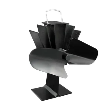 

2018 New Durable 2 Blades Aluminum Black Heat Powered Stove Fan Fuel Saving Stove Fan Eco-friendly Wood Burner Stove Fan