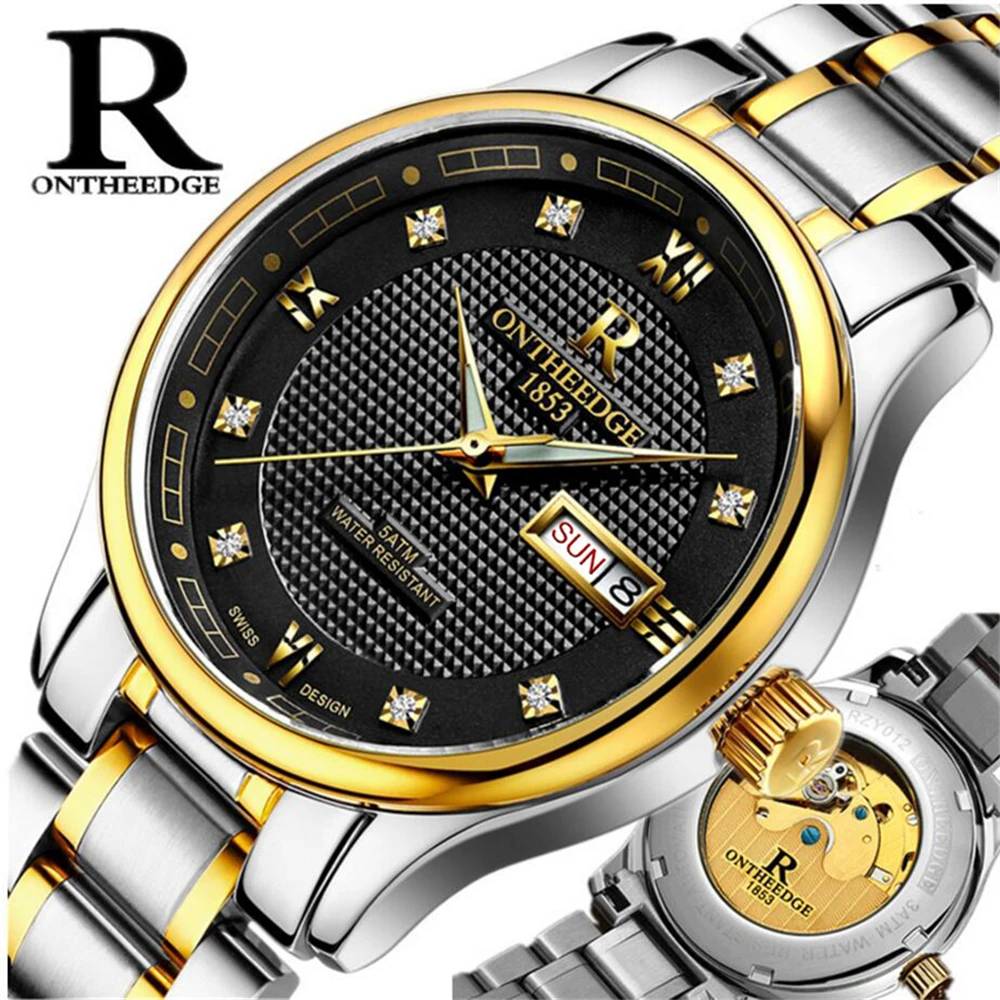 الرجال الساعات الأوتوماتيكية أعلى ماركة فاخرة المقاوم للصدأ ووتش رجال الرياضة المعصم ووتش مضيئة للماء الذكور relogio