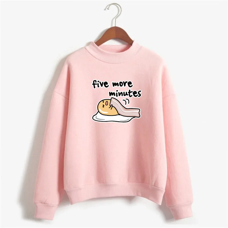 Японская Толстовка harajuku kawaii gudetama с принтом Женская Оверсайз в виде ленивых яиц