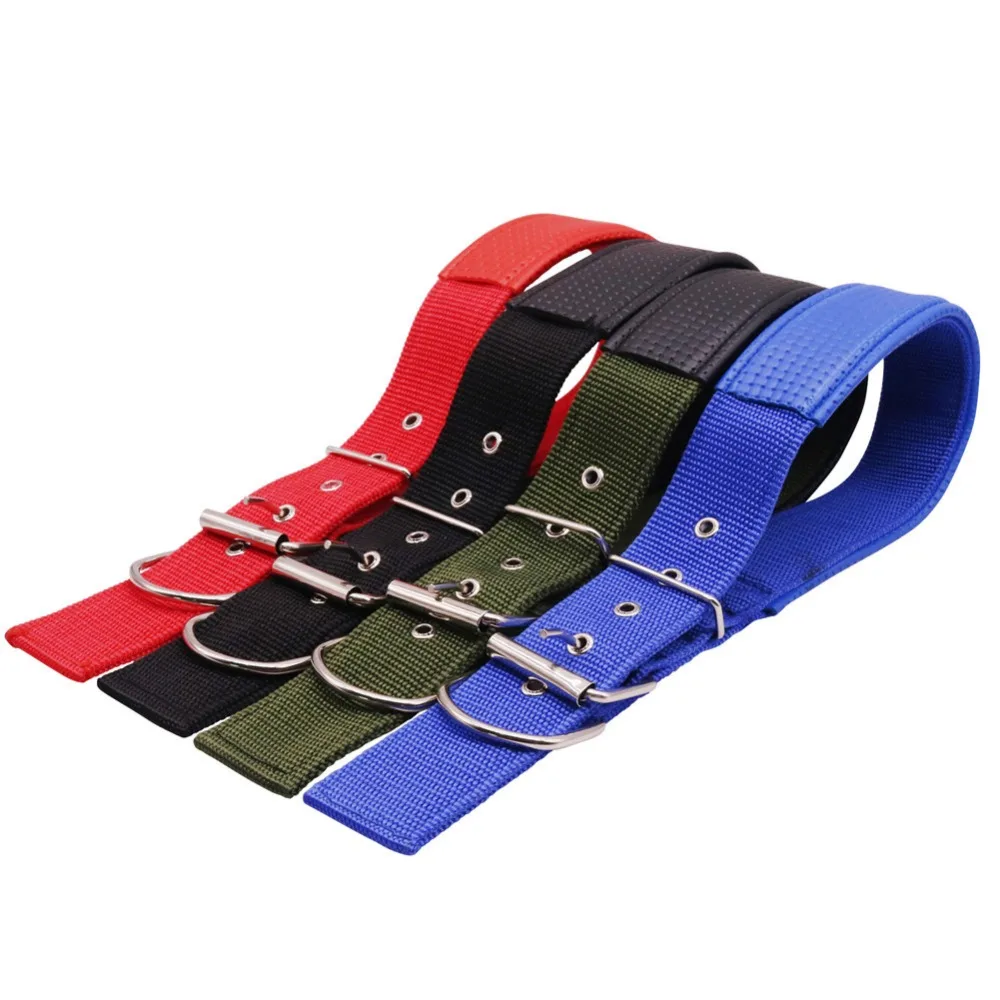 1 pcs Large Dog Collar Soft Leather Lining Adjustable Collar For Dogs