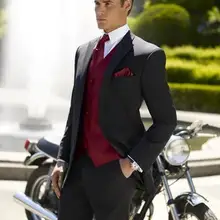 Смокинги мужские свадебные костюмы Slim Fit вечерние светло-серые жениха Формальные изготовленные на заказ жениха(куртка+ брюки+ жилет+ галстук