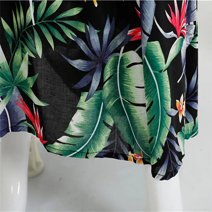 Summer Skirts Women Boho Maxi Skirt Beach Leaf Print Holiday Summer High Waist Long Skirt faldas mujer moda 2019 El verano H26 (8)