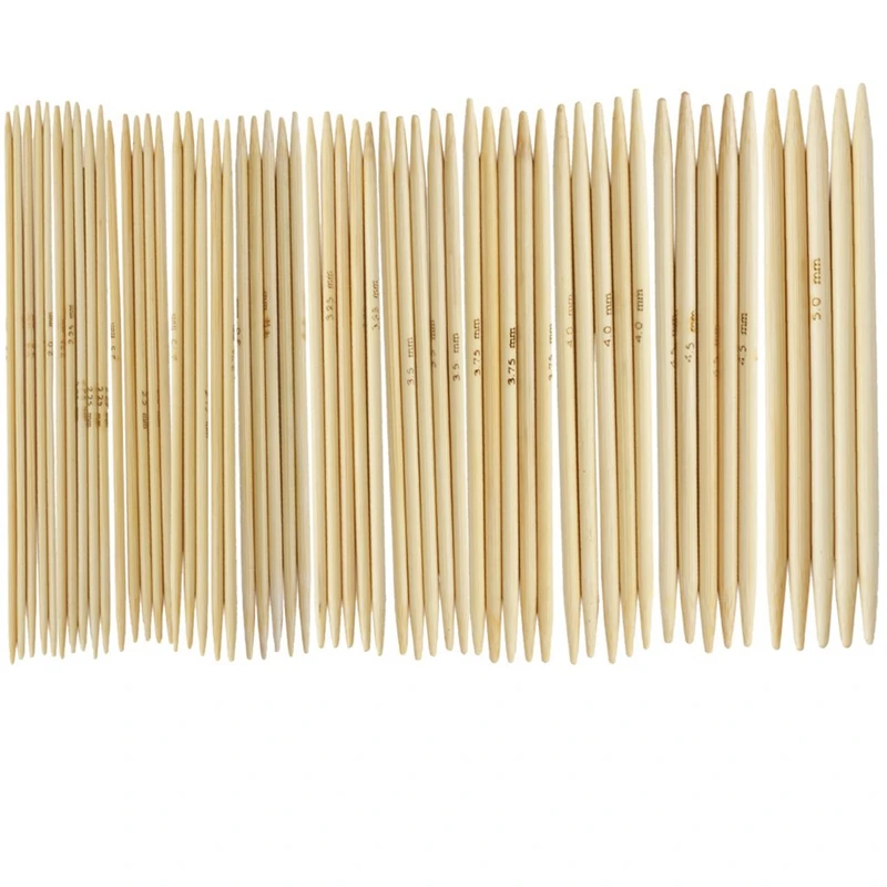 

11 Sets 4.9" Bamboo Knitted Gloves Knitting Needles 2,0 - 5,0 mm US 0-8