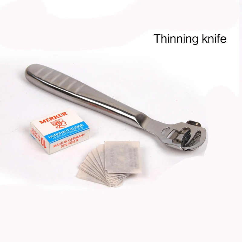 Тонкий нож для кожи идеальный кожанный инструмент для похудения удобный и полезный Лопата кожаный нож серебристый