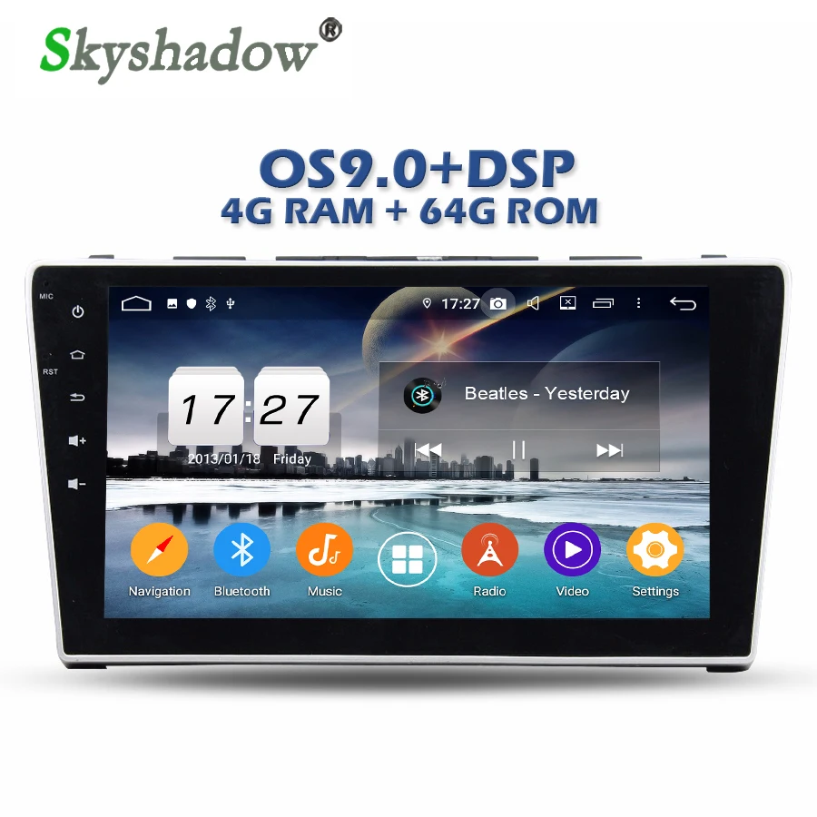 Top Car DVD Player DSP Android 9.0 4G + 64GB + Octa Core 10.1" IPS GPS Map RDS Radio wifi Bluetooth 4.2 For Honda CRV CR V 2006-2011 3