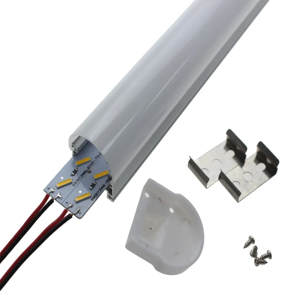 Свет бар двойной ряд 50 см 72 светодиодов DC 12 В smd led tube 8520 с Алюминий профиль и ПК крышка