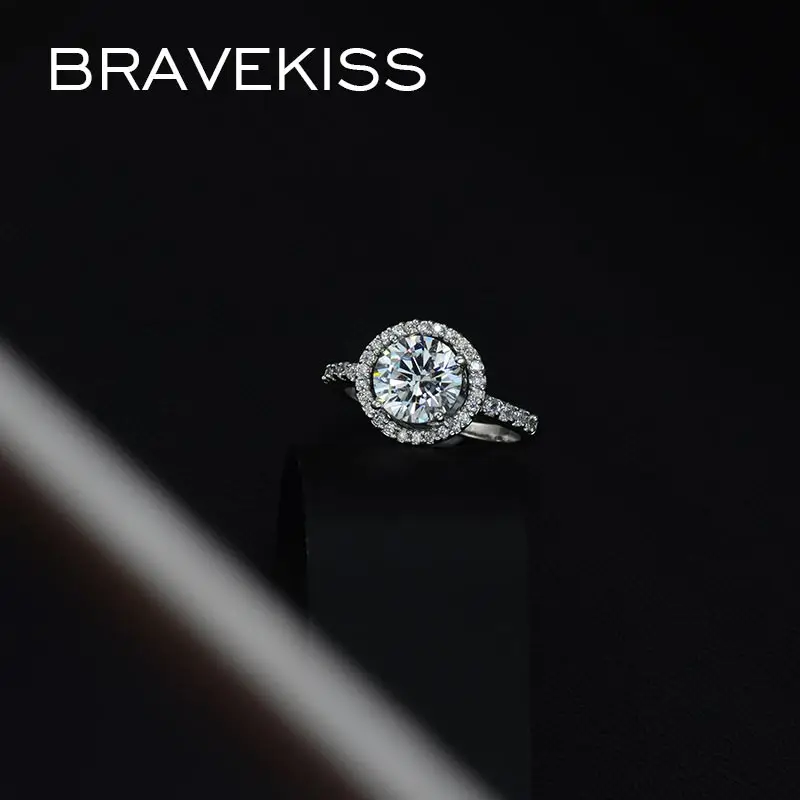 BRAVEKISS белого золота Цвет Роскошные Мода Помолвочные кольца для Для женщин CZ