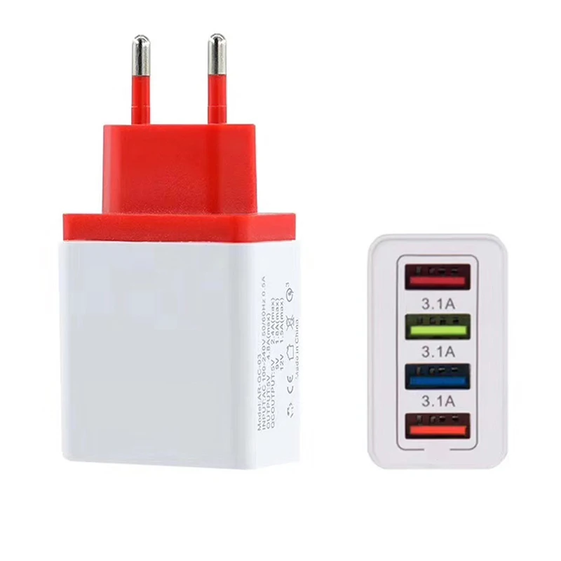 4 в 1 универсальный ЕС стандартный зарядный штекер Адаптер 4 USB 3,0 концентратор порт питания Путешествия стены Быстрая зарядка для IPhone samsung
