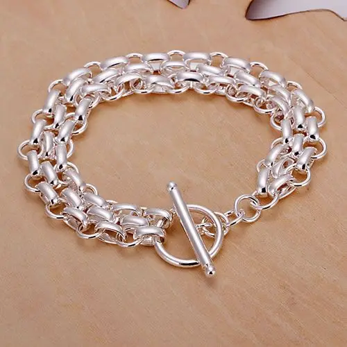 H071 925 стерлингового серебра браслет, 925 стерлингового серебра ювелирные изделия тройной Браслет/alpajcwa dxfamoma