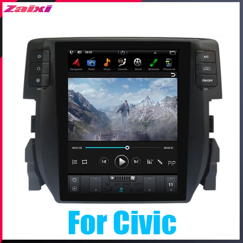 ZaiXi 10,4 Tesla Тип Android для Honda Civic~ автомобильный Android dvd-плеер навигация GPS радио мультимедийная система