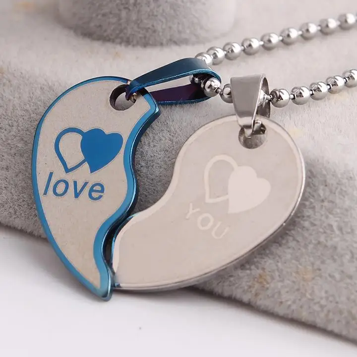Влюбленные волнистые двойные сердечки LOVE YOU 316L подвески из нержавеющей стали для