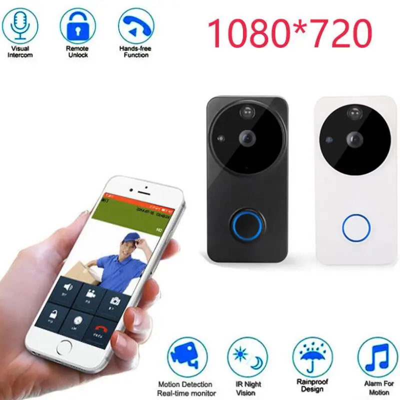 

WF04 720P Smart Video Doorbell Wi-Fi Infrared Night Vision Wireless Voice Connection Doorbell Home Electronic Cat Eye