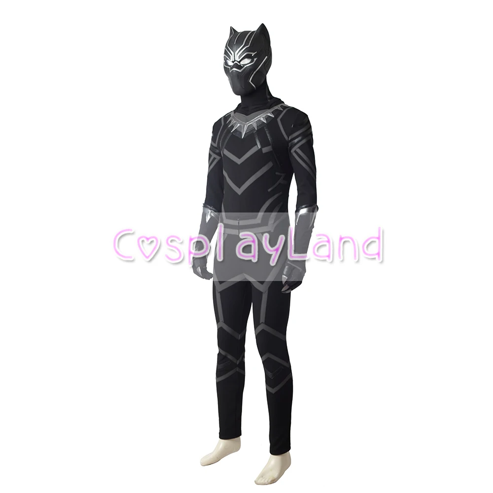 Cosplay&Ware [4]Black Panther Cosplay Costume Men Carnival Halloween Adult Suit Custom Made -Cosplay&Ware anime Shop