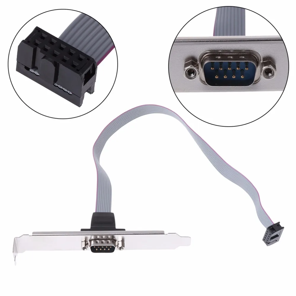 Motherboard Cable Bracket Serial Connector 30cm RS232 DB9 Pin Com Port new hot