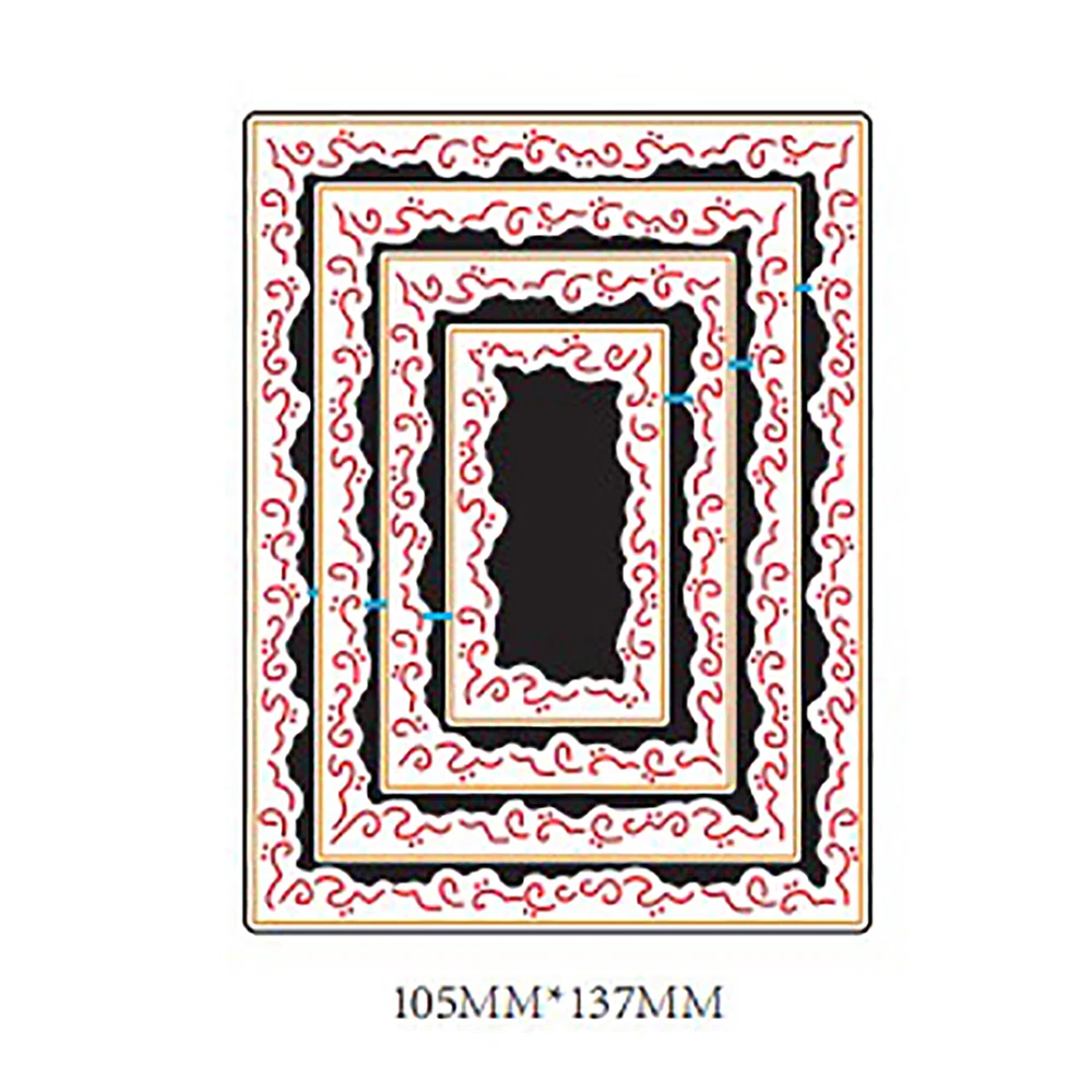 

Swirly Stitches Frame Metal Cutting Dies Scrapbooking for Photo Album Embossing Folder DIY Paper Cards Decoration Craft Die Cut