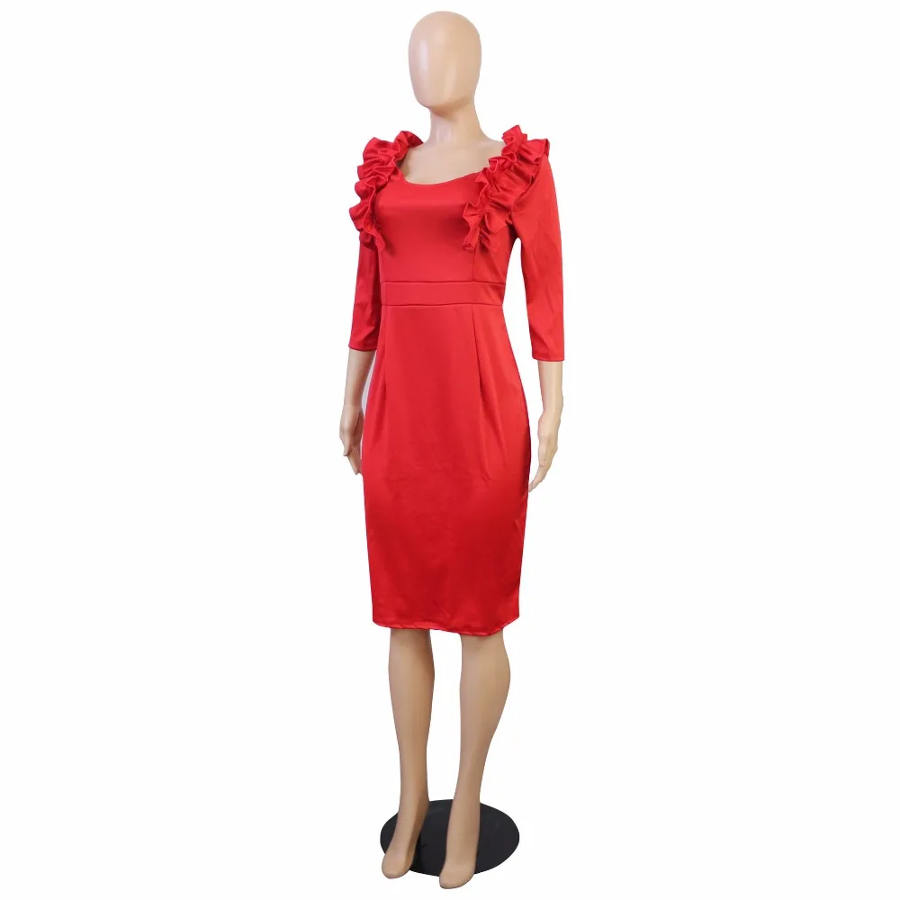 Стиль африканская женская одежда Дашики Мода эластичный высокий материал чистый цвет плюс размер платье L XL 2XL 3XL 4XL 5XL 7071