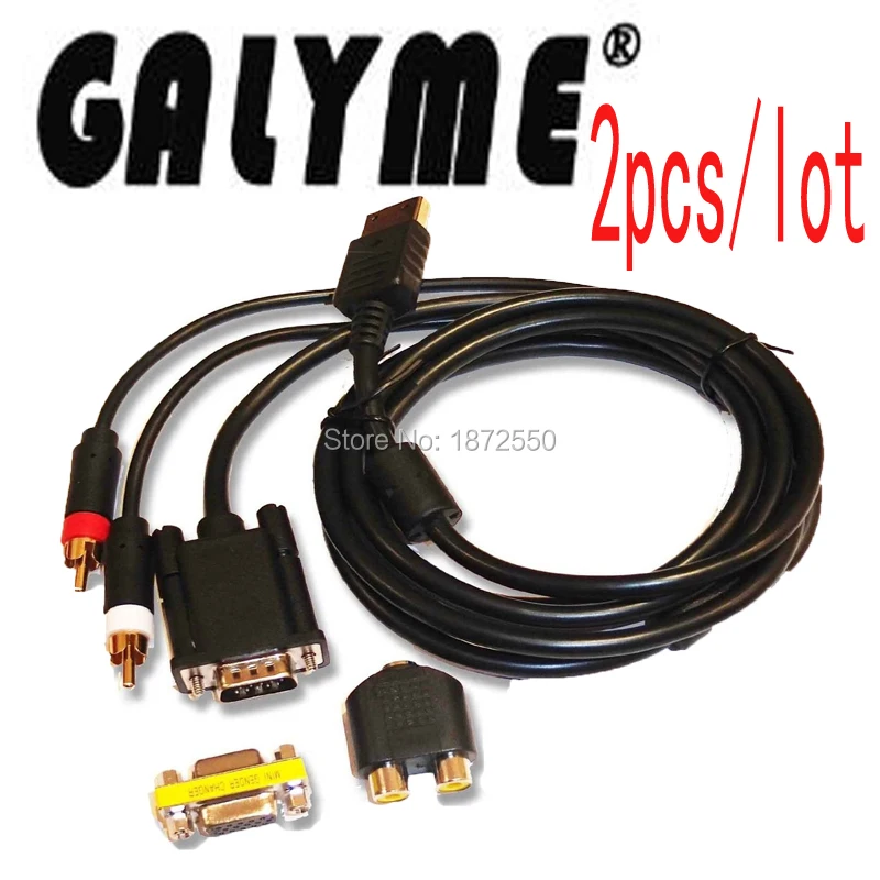 2pcs/lot High Definition VGA Cable Sound Adapter RCA HD PAL NTSC For
