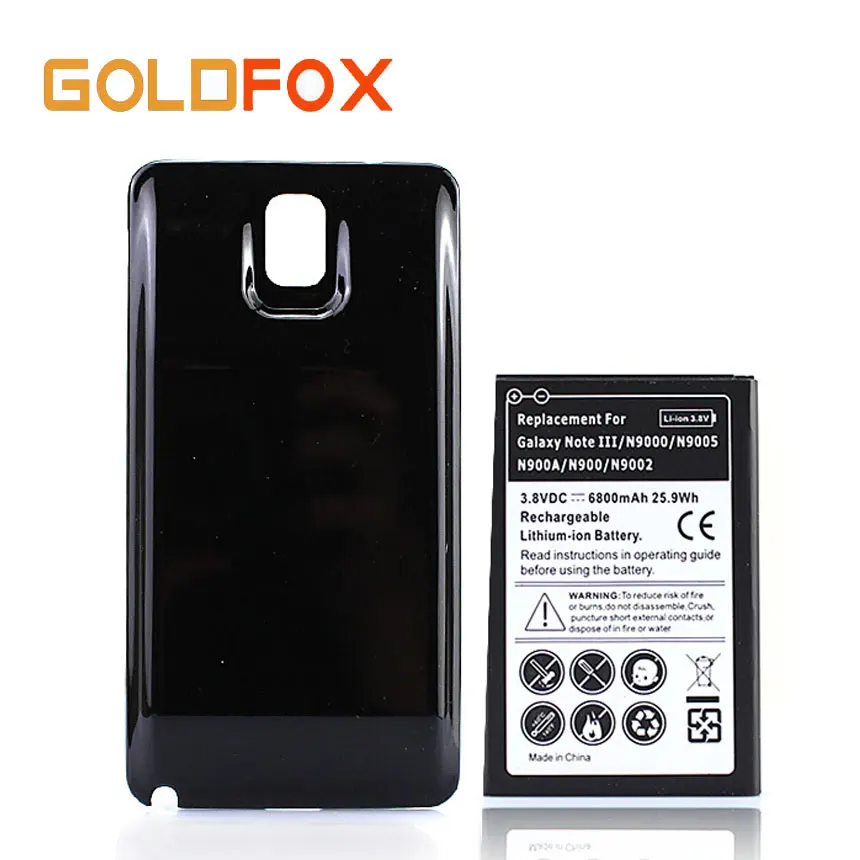 Аккумулятор 6800 мАч для Samsung Galaxy Note 3 III Note3 N9000 N9005 N900A N9002 N900 запасная батарея + Черная