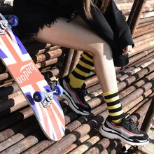 Мужские носки из чесаного хлопка Harajuku красочные хип хоп ulzzang полосатые Harajuku Скейтборд Мужские и женские длинные хлопковые носки