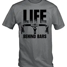 Летняя крутая Мужская футболка, Мужская забавная футболка с надписью "Life Behind Bars"