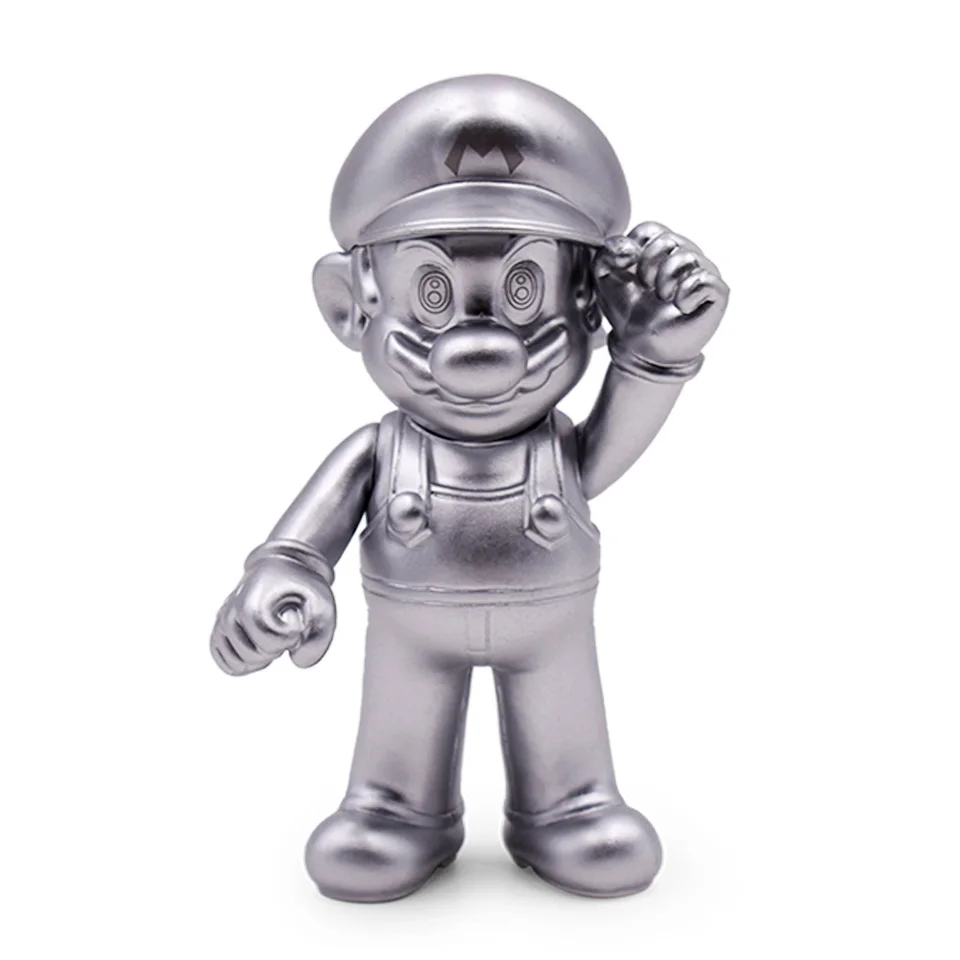 Silvery 8-15 см Фигурки "Супер Марио" игрушки Super Mario Bros Bowser Luigi Koopa Yoshi Mario Maker Odyssey ПВХ фигурка модель игрушки куклы - Цвет: Silvery