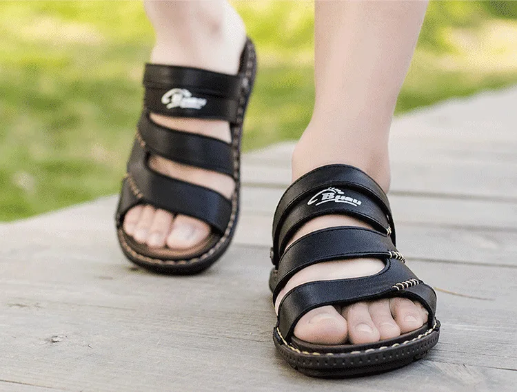 New Classic Men Soft Sandals Comfortable Men Summer Shoes Leather Sandals Big Size Soft Sandals Men Roman Comfortable Shoes