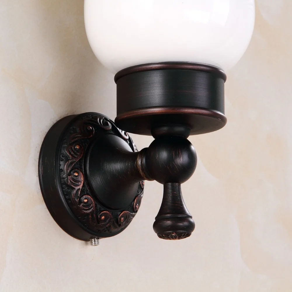 Cup & Tumbler Holders Antique Brass Toothbrush Holder Wall Mount Single Ceramics Cup Holder Bathroom Accessories 9196K