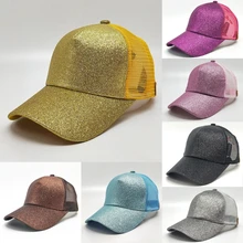 Блестящая бейсбольная кепка с хвостиком Snapback унисекс летние кепки с сеткой для водителей грузовиков регулируемая