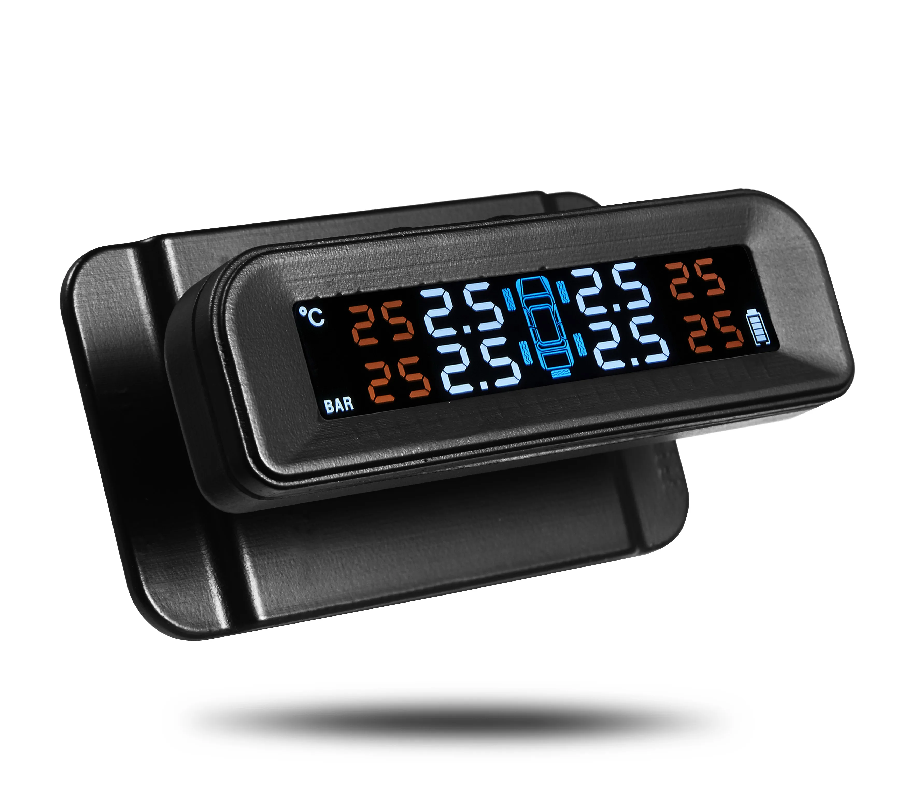 Smart Car TPMS Tyre Pressure Monitoring System Solar Alarm Monitor Display 4 Internal / External Sensor Temperature Warning