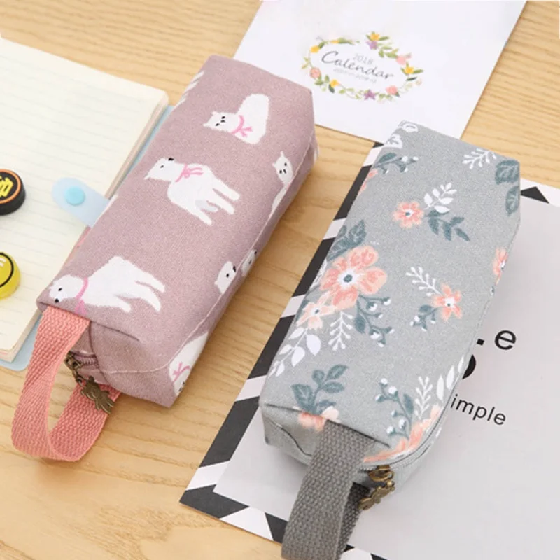 

Novelty Raccoon Alpaca Canvas Pencil Case Stationery Kids Large Capacity Pencil Cases Boys Girls Pencil Bag School Supplies