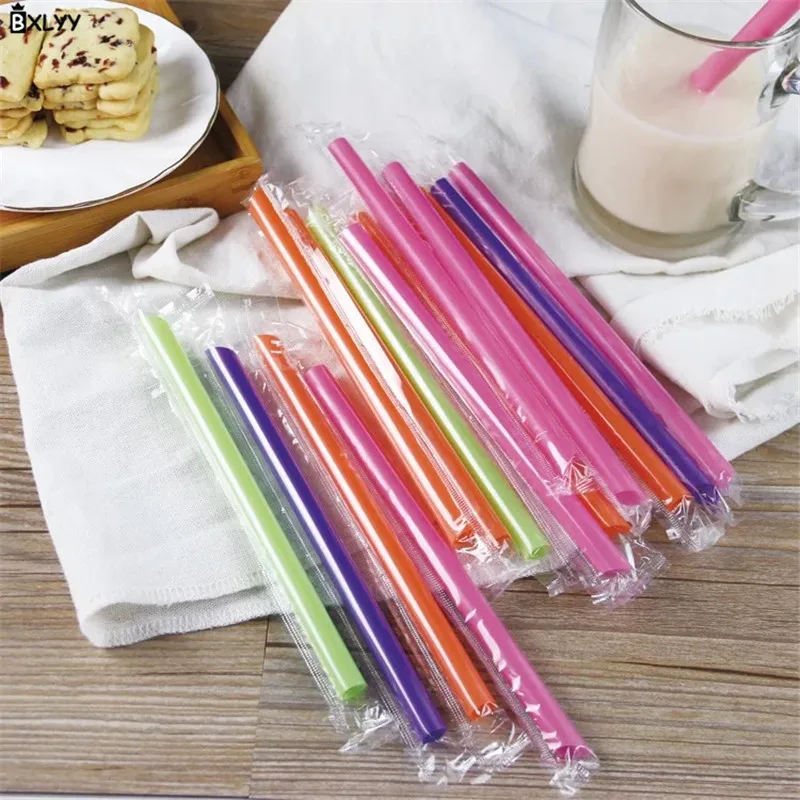 

BXLYY Hot Party Supplies 20pc Disposable Straw Pearl Milk Tea Thick Straw Individual Packaging Bar Tools Wedding Decoration.7z
