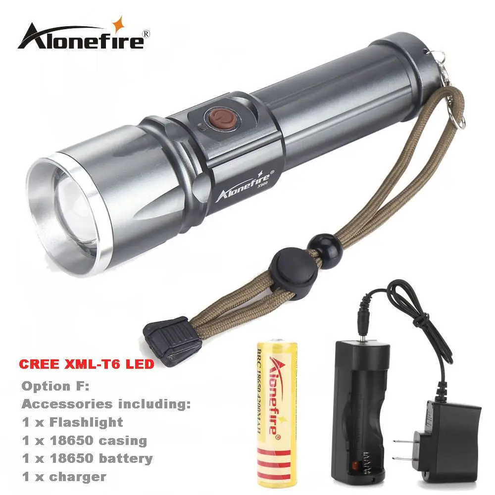 AloneFire X900 CREE XML T6 L2 U3 светодиодный linterna фонарик алюминиевый фонарик зум светодиодный налобный фонарь Водонепроницаемый фонарь 18650 26650 USB зарядка - Испускаемый цвет: Option F