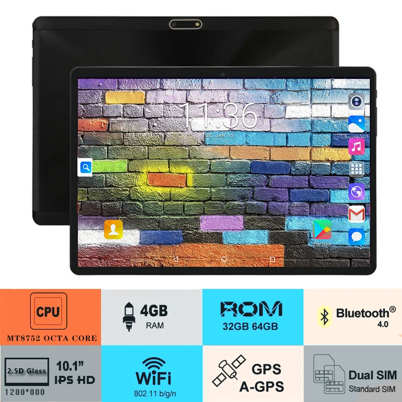 Горячая 10-дюймовый планшет Восьмиядерный 4+ 64 Гб 4G FDD LTE 1280*800 IPS Двойная sim-карта Wifi gps Android 8,0 планшеты 10 10,1