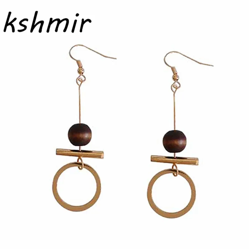 Kopen De minimalistische mode geometrie Stijl timber cirkel oorbellen accessoires vrouw zonder oor doorboord oor clip Mode meisje stud ea