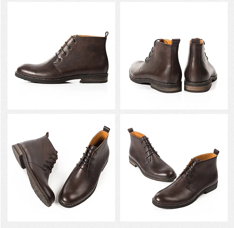 QYFCIOUFU/ботинки челси из натуральной кожи в британском стиле; мужские ботинки на шнуровке; botas hombre; винтажные ботильоны ручной работы