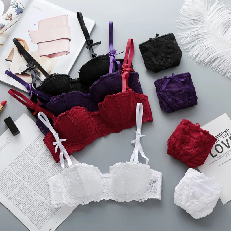 

ETOSELL Female Sexy Bra Sets Lace Comfortable Brassiere Women Set Embroidery Lingerie Bras Set