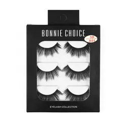 BONNIE CHOICE 3 пары 3D накладные ресницы толстые натуральные симуляторы толстые поперечные ресницы Многоразовые Накладные ресницы наращивание