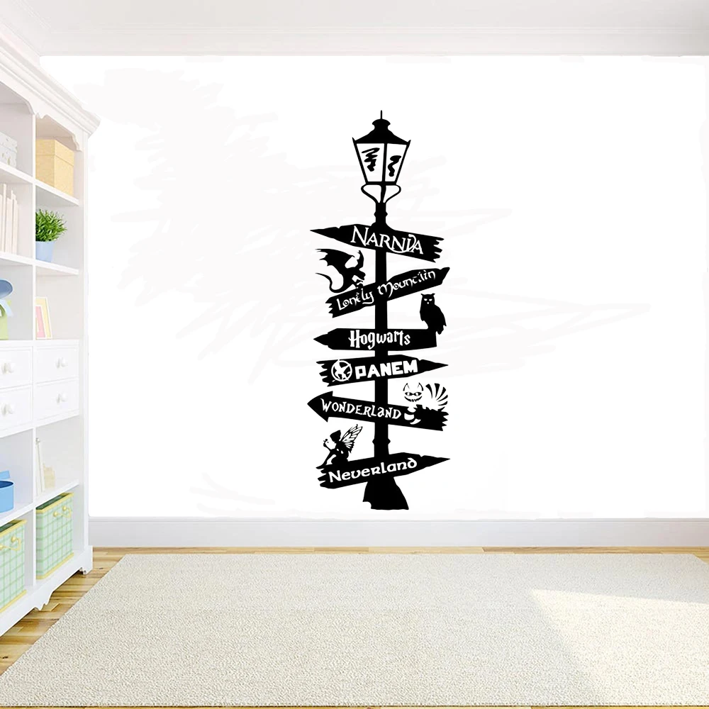 Road Sign Vinyl Wall Decal Star Wars Harry James Narnia Alice