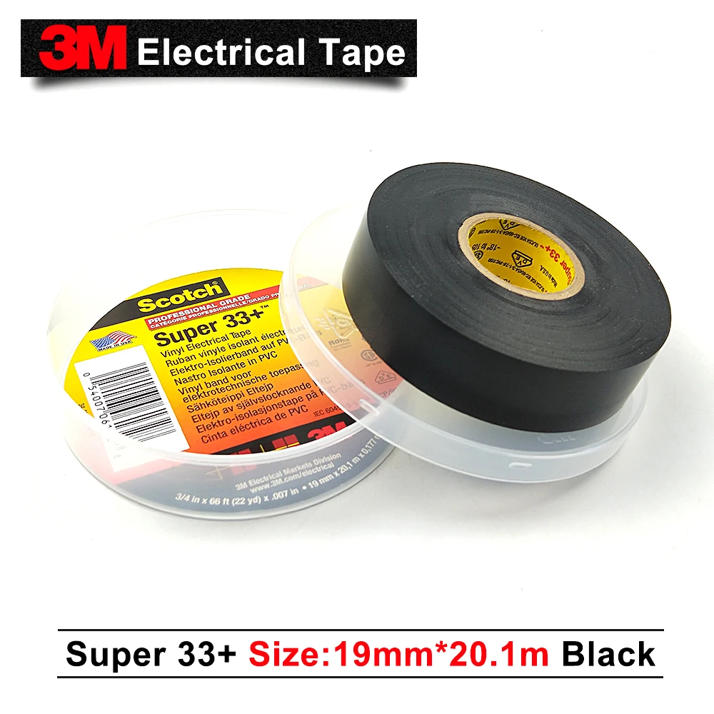 Vinyl Elektro-Isolierband Schwarz 19 mm x 20 m 3M Scotch Super 33