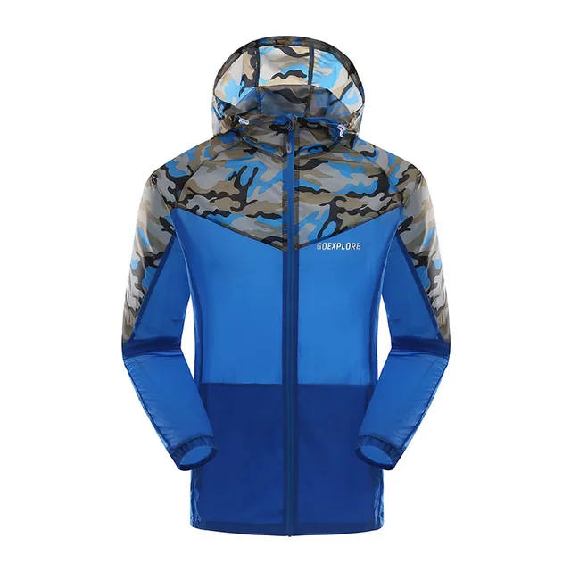 Summer Sun Protection Jacket L 4XL men Beach Sunscreen Ultra Thin Coats Hooded quick dry hiking