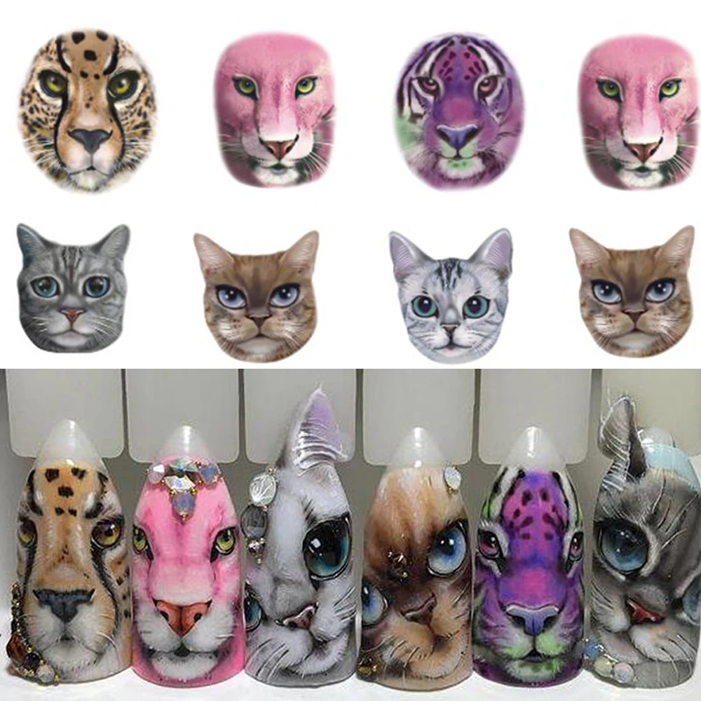 

1 Sheets Nail Sticker Sexy Designs Anger Cat/Tiger/Leopard Slides for Water Transfer Temporary Tattoo Nail Decor CHSTZ455-501
