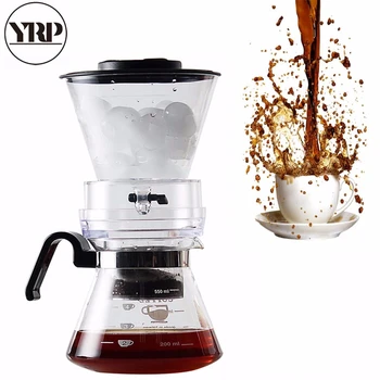 

YRP 600ml Reusable Ice Cold Brew Coffee Maker Dutch Ice Coffee Filter Tools Glass Percolators Espresso Coffee Dripper Pot