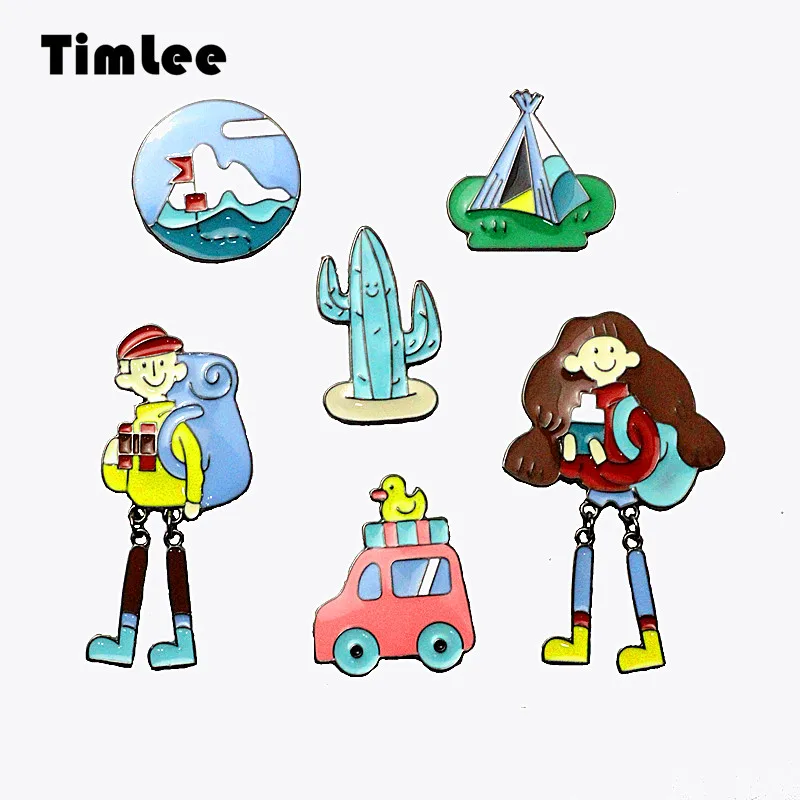 

Timlee X356 милые булавки для мальчиков и девочек с героями мультфильмов, металлическая брошь в виде палатки, модные ювелирные изделия, оптовая продажа