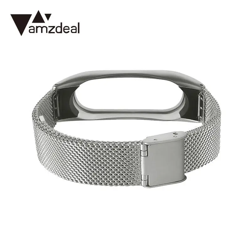 

Metal Case Silver Lightweight Wristband For Xiaomi Mi Band 2 Replacement