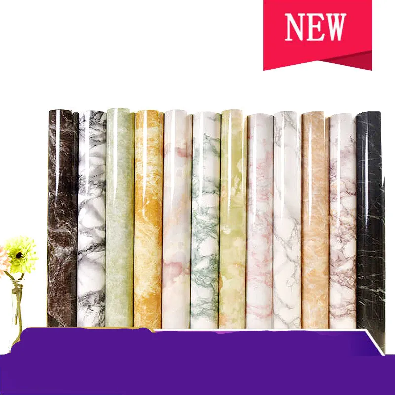 

60*100cm PVC Self Adhesive Wallpaper Marble Stickers Waterproof Heat Resistant Kitchen Countertops Cupboard Wall paper
