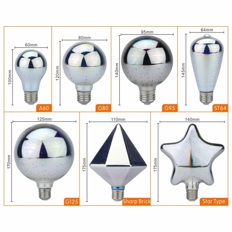 LATTUSO LED luz Edison bombilla 3D decoración bombilla 220 V A60 ST64 G95 G80 G125 E27 Luces De vacaciones divertidas Navidad de la lámpara Lamparas