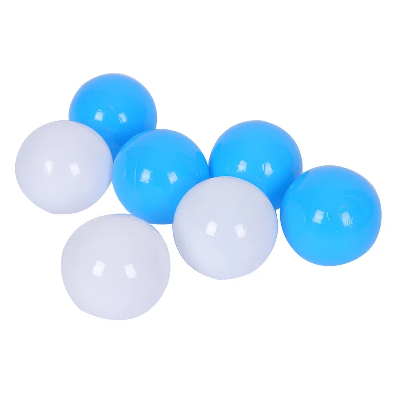 100 шт./лот экологичный Безопасный синий и белый мягкий водный бассейн океан игрушка мяч детские забавные игрушки воздушный шар ямы для отдыха на открытом воздухе Спорт - Цвет: blue and white
